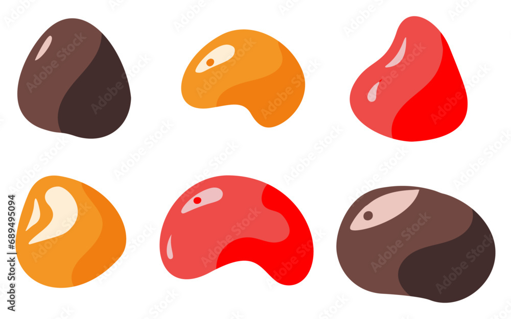 set of colorful liquid blob shapes. vector