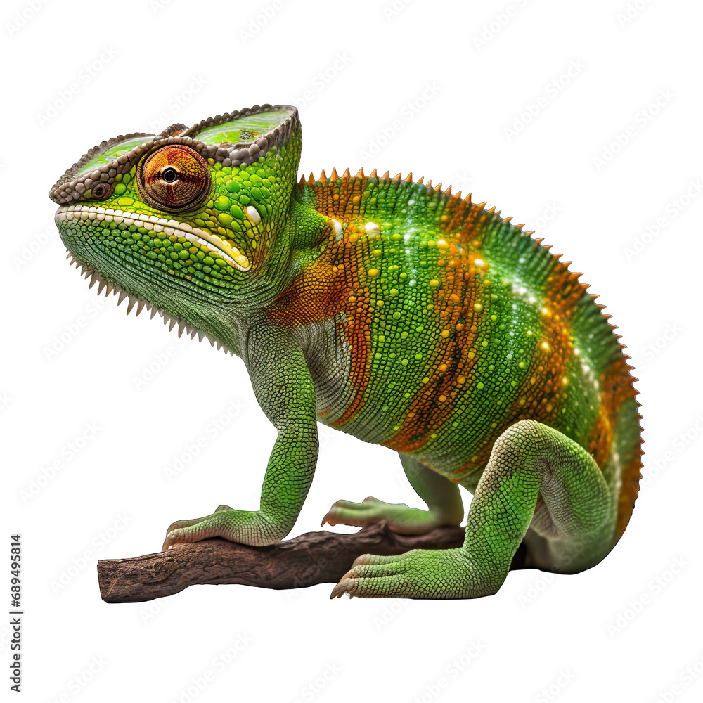 Chameleon photograph isolated on white background Chameleon photograph isolated on white background