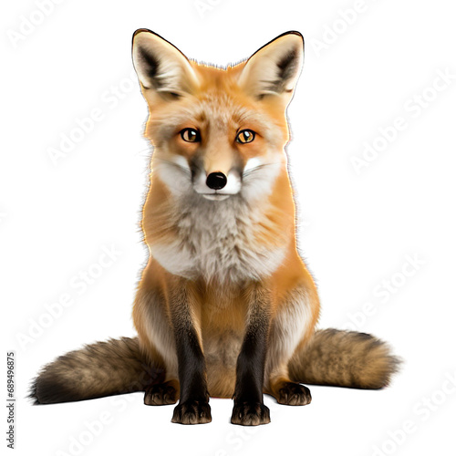 Fox photograph isolated on white background