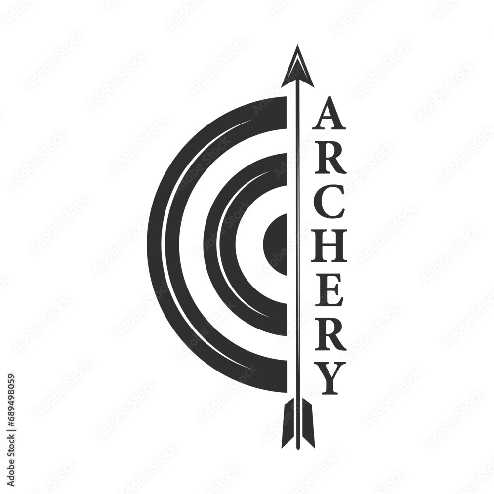 Archery Vector Illustration, Archery Target Vector Set, Arrow Vector