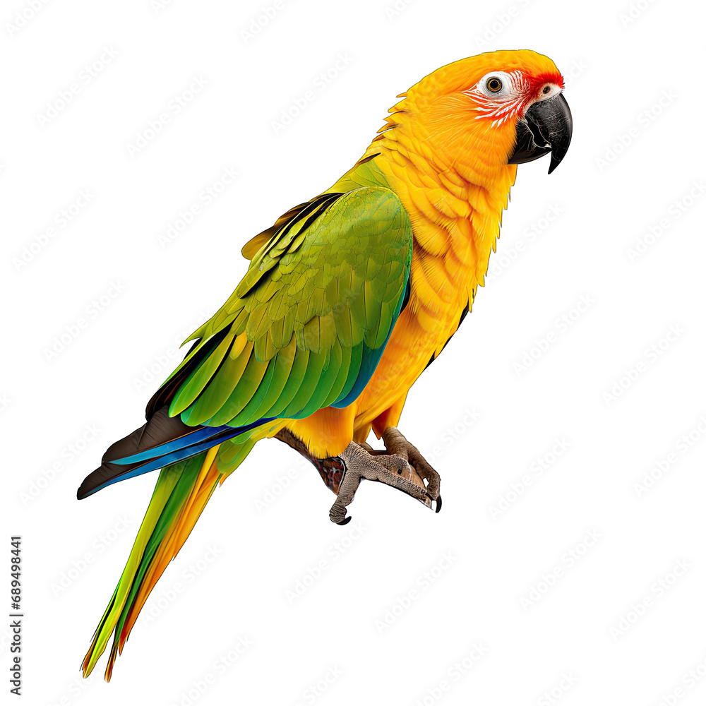 Parrot photograph isolated on white background