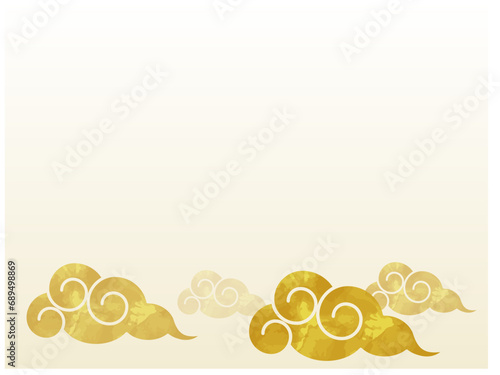 テクスチャを加えた金色の雲と空