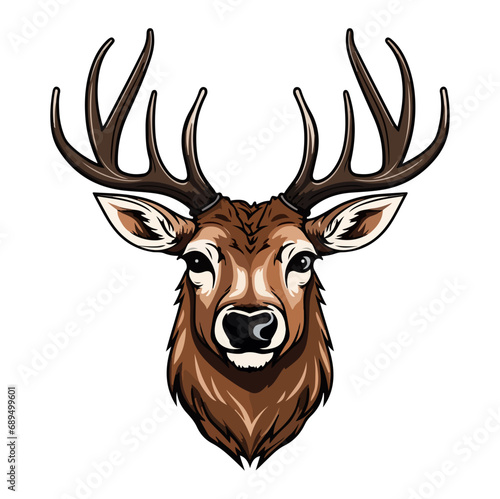 deer head mascot logo illustration, deer character, generative ai