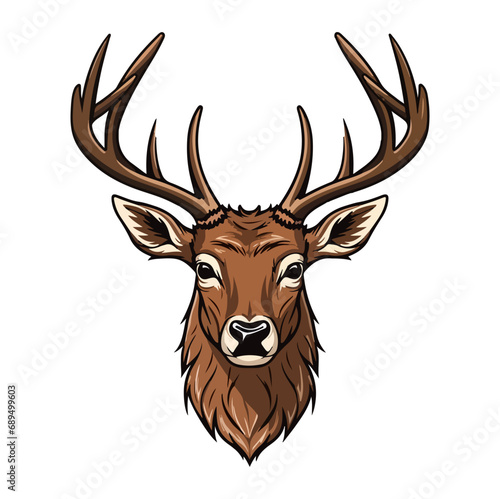 deer head mascot logo illustration, deer character, generative ai