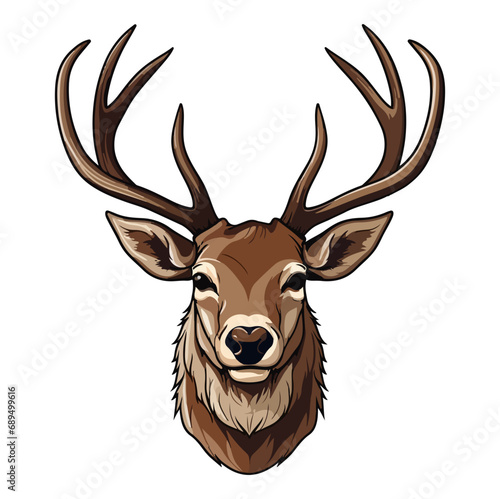 deer head mascot logo illustration, deer character, generative ai
