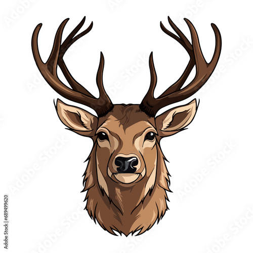 deer head mascot logo illustration, deer character, generative ai