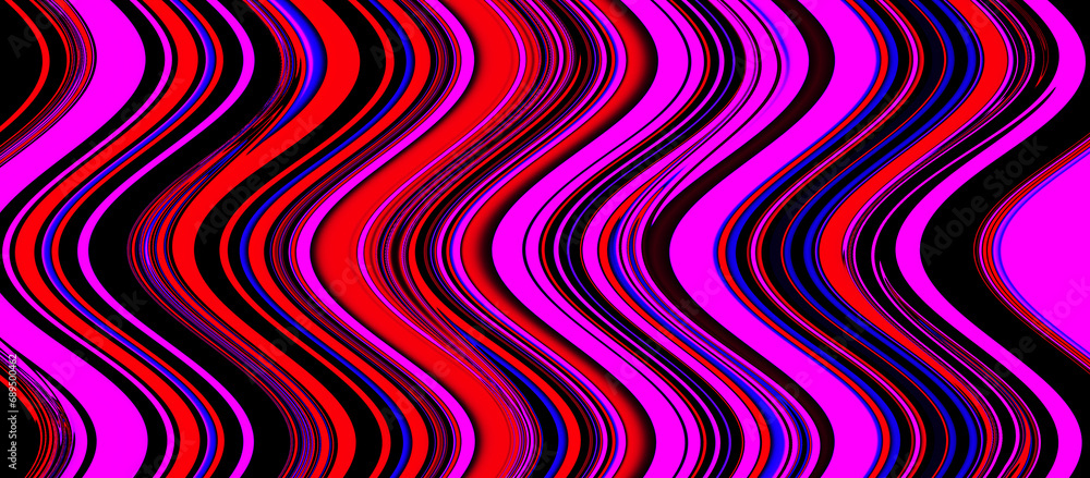 Multicolor bright  twisted lines. Shiny neon fractal. Creative psychedelic illustration
