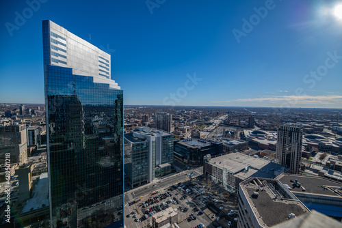 View of Downtown Minneapolis on a clear day from the Foshay Building observation deck photo