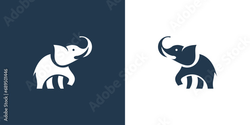 Simple elephant logo design with modern concept  head elephant  premium vector