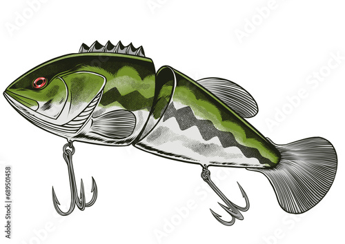 fish on hook fish decoy for fishing design (ID: 689501458)