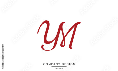 YM  MY  Abstract Letters Logo Monogram