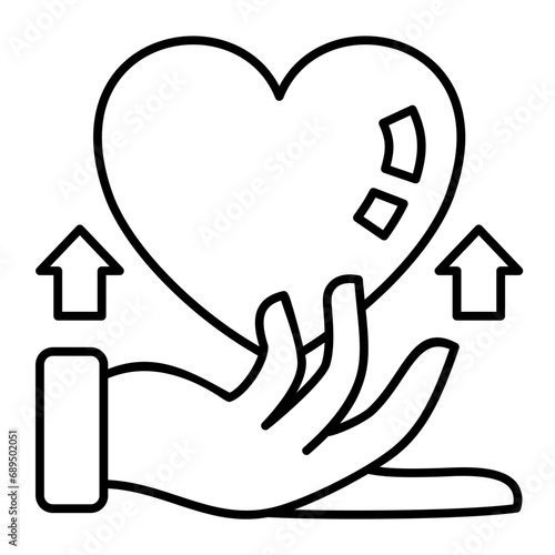 Charitable giving vector icon on line