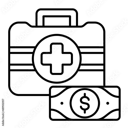 Emergency fund vector icon on line