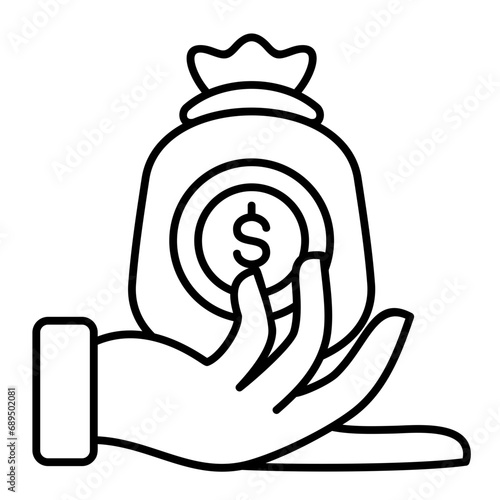 Capital vector icon on line