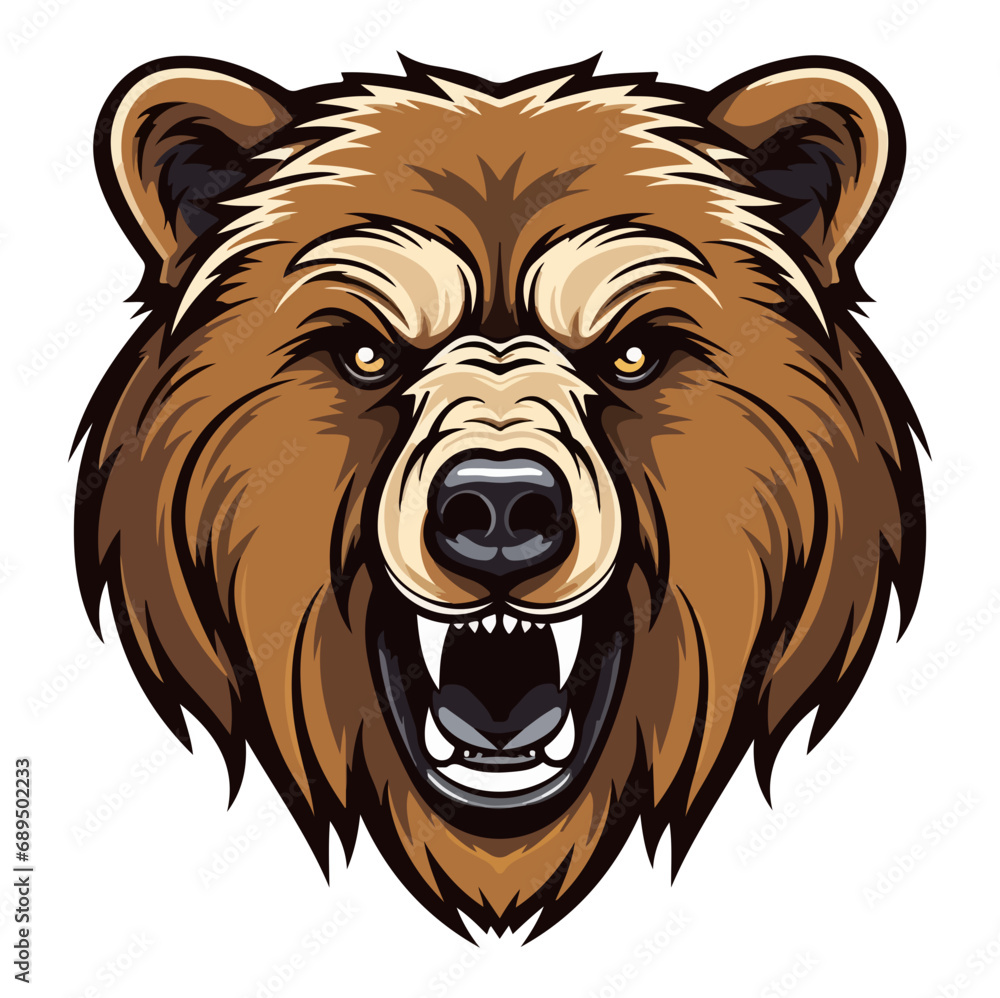 Bear head mascot logo illustration, generative ai Bear head mascot logo illustration, generative ai
