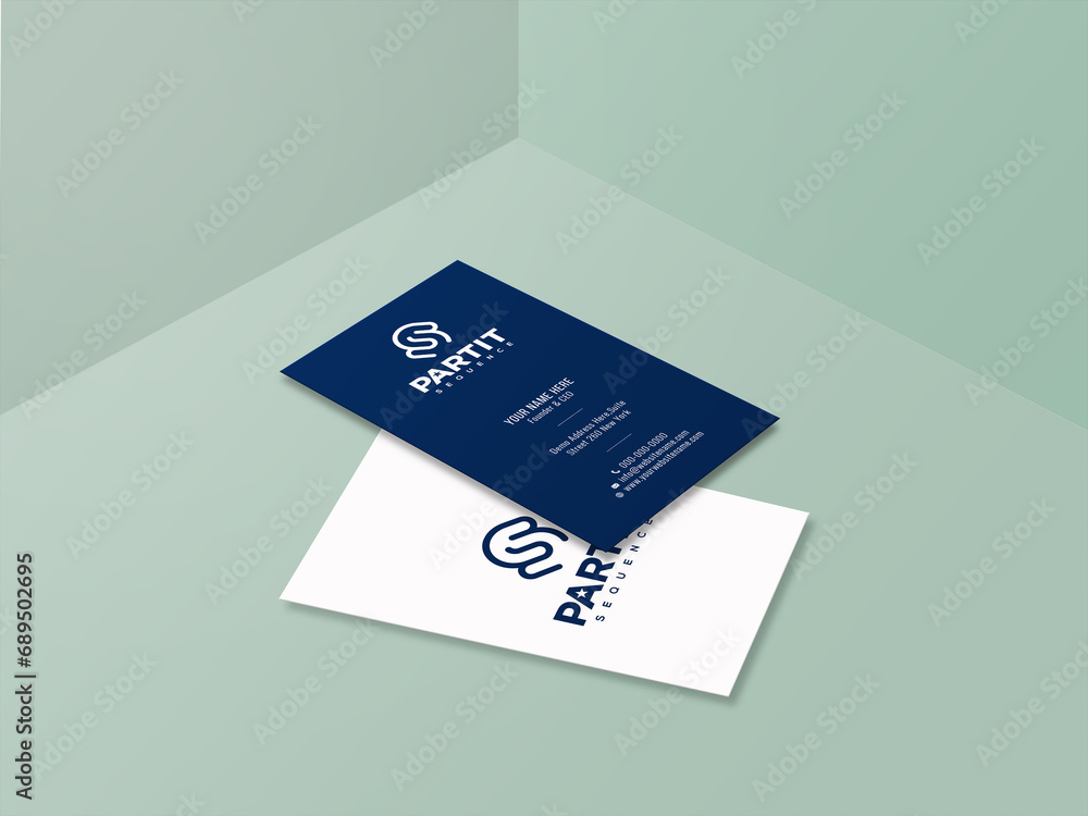 Modern White and Blue Business Card