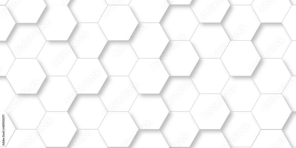 Abstract hexagons White Hexagonal Background. Luxury honeycomb grid White Pattern. Vector Illustration. 3D Futuristic abstract honeycomb mosaic white background. geometric mesh cell texture. Abstract hexagons White Hexagonal Background. Luxury honeycomb grid White Pattern. Vector Illustration. 3D Futuristic abstract honeycomb mosaic white background. geometric mesh cell texture.