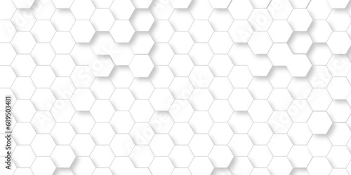 Abstract hexagons White Hexagonal Background. Luxury honeycomb grid White Pattern. Vector Illustration. 3D Futuristic abstract honeycomb mosaic white background. geometric mesh cell texture.