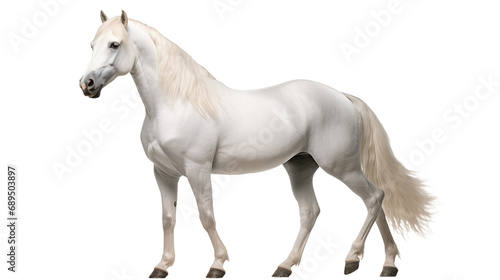 A white horse   isolated on transparent or white background  png