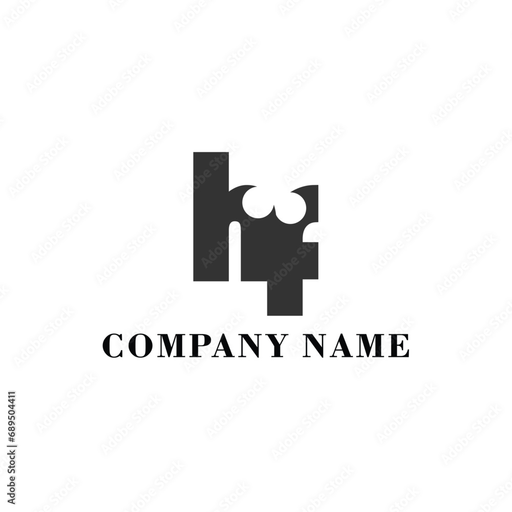 HF Initial logo elegant logotype corporate font idea unity