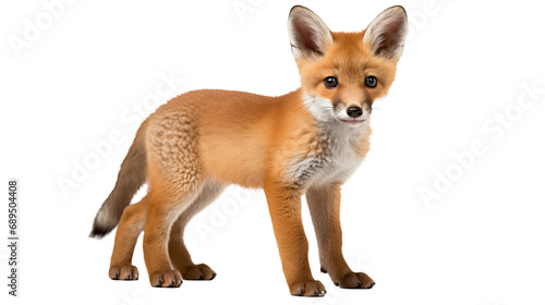 A fox standing , isolated on transparent or white background, png