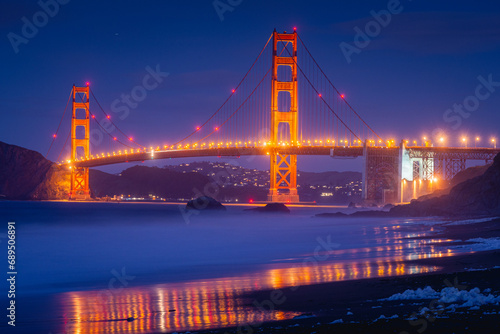 Golden Gate Bridge at night - San Francisco, CA USA