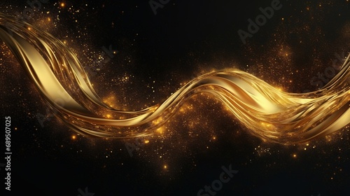 Abstract luxury swirling background with gold particles, creating a mesmerizing tapestry of opulence