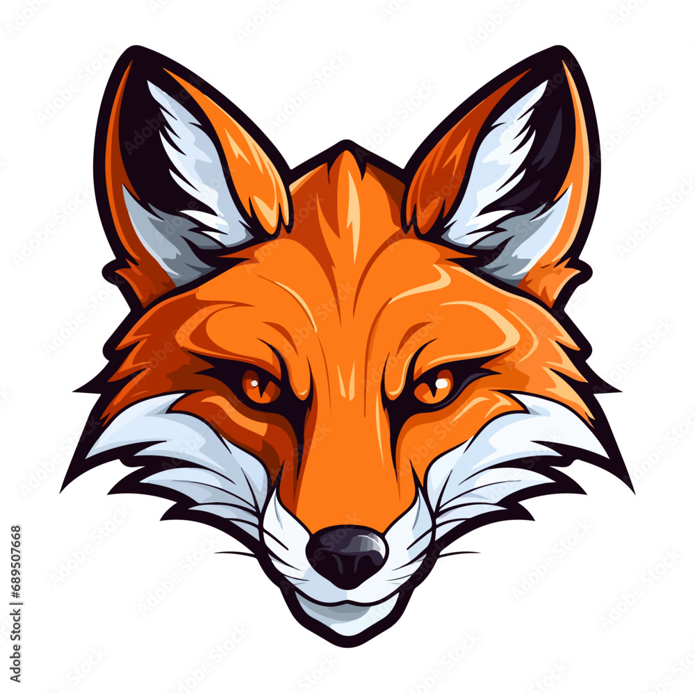 Fox head mascot logo illustration, generative ai Fox head mascot logo illustration, generative ai