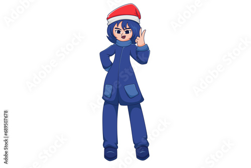 Cute Winter Girl Character Design Illustration