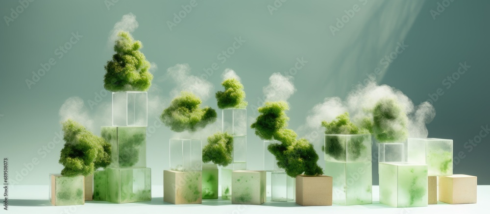 CO2 cubes visualized in tons. Industry emits greenhouse gases and ...