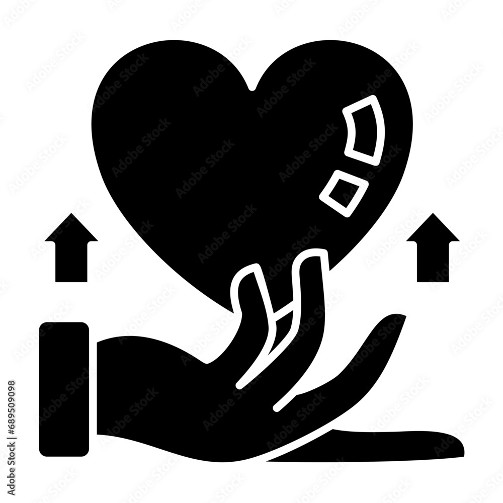 Charitable giving vector icon on glyph Charitable giving vector icon on glyph