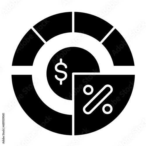 Equity vector icon on glyph