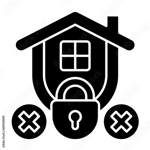 Foreclosure vector icon on glyph