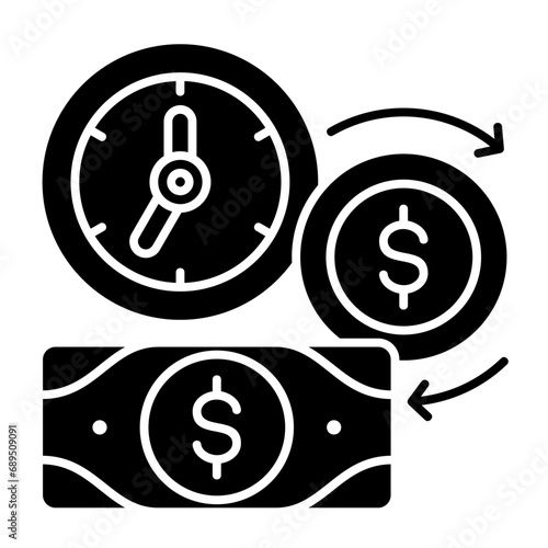 Credit vector icon on glyph