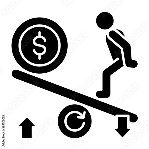 Leverage vector icon on glyph