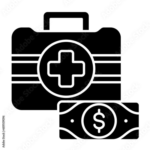 Emergency fund vector icon on glyph