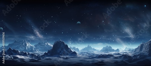 Illustrative 2D depiction of its frigid, dark cosmic environment with starry depths. © AkuAku