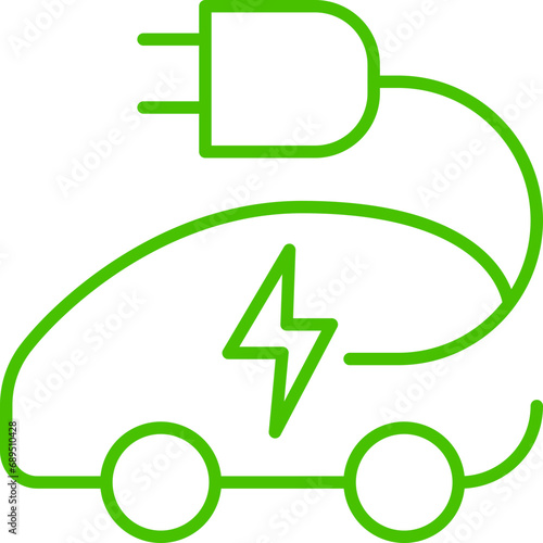 eco ev car line icon symbol illustration