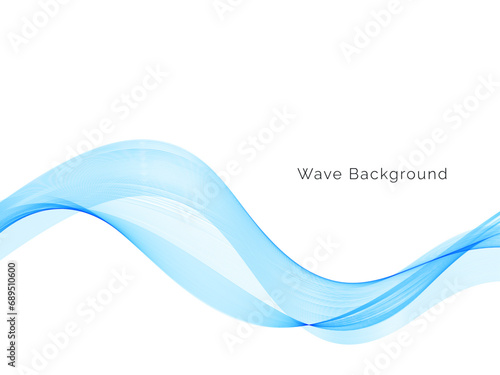 Stylish smooth blue wave isolated on white
