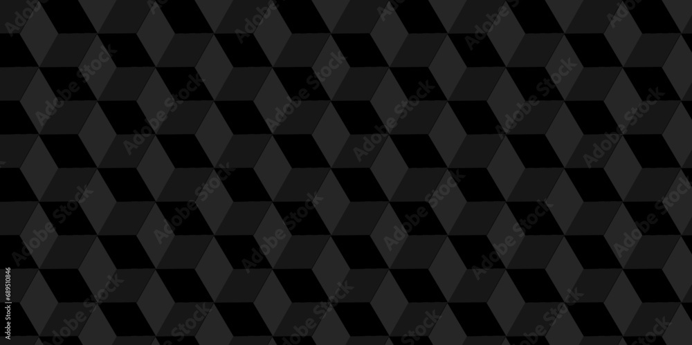 Seamless geometric pattern grid backdrop triangle abstract background. Abstract cubes geometric tile and mosaic wall or grid backdrop hexagon technology. Black and gray geometric block cube structure. Seamless geometric pattern grid backdrop triangle abstract background. Abstract cubes geometric tile and mosaic wall or grid backdrop hexagon technology. Black and gray geometric block cube structure.