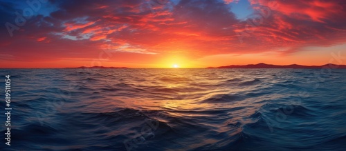 Gorgeous sunset above the sea. © AkuAku