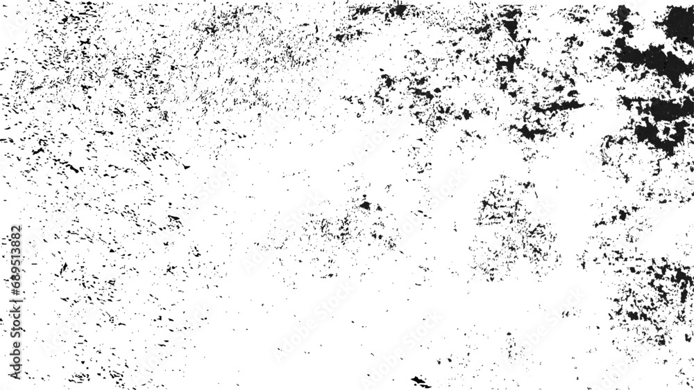 Background of black and white. Abstract monochrome texture pattern of cracks, dust and stains. For design or decoration.