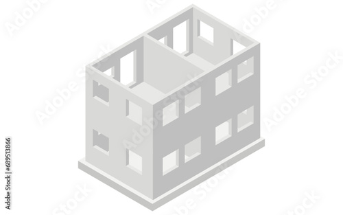 Reinforced concrete (RC) wall construction, Isometric Illustrations of Building Structures