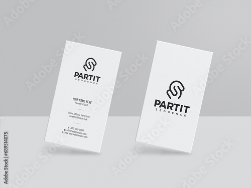 White Minimal Business Card Mockup