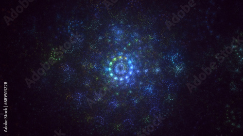 Fototapeta Naklejka Na Ścianę i Meble -  3D manual rendering abstract blue fractal light background