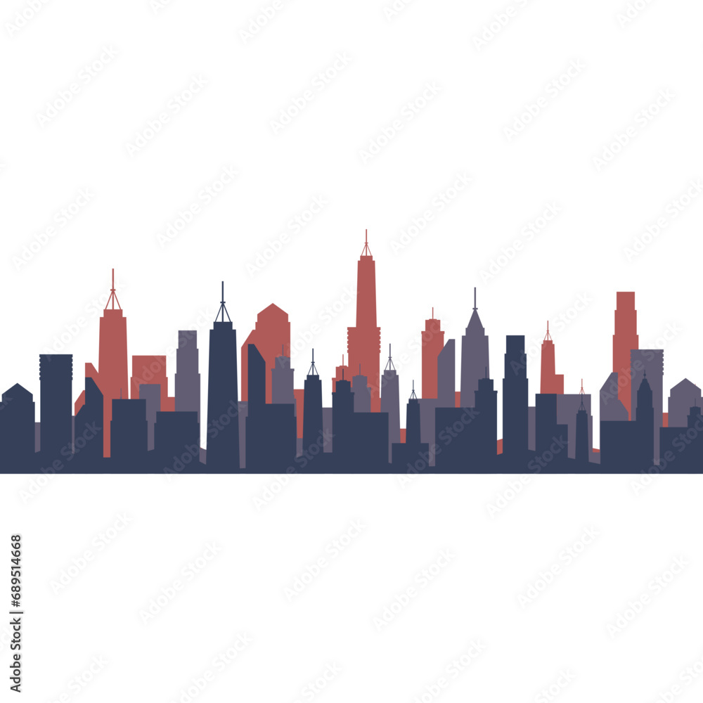 Obraz premium City Buildings Landscape Silhouette