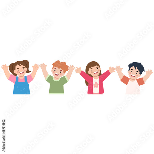 child illustration flat design vector