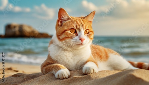 海辺で寛ぐ猫2