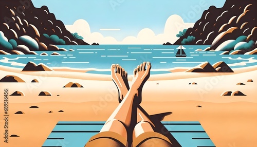 Relaxing Beach Day with Scenic Ocean View