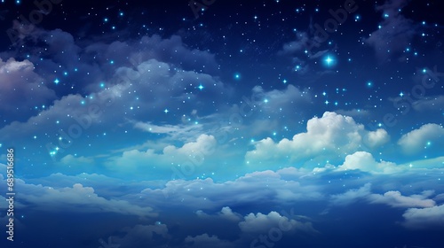 Cloud and starry night sky space photo